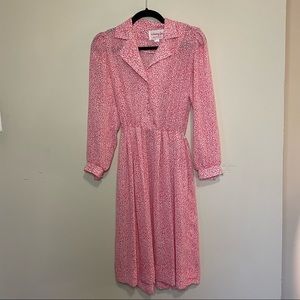 Vintage Henry Lee Petites Pink Leopard Print Dress